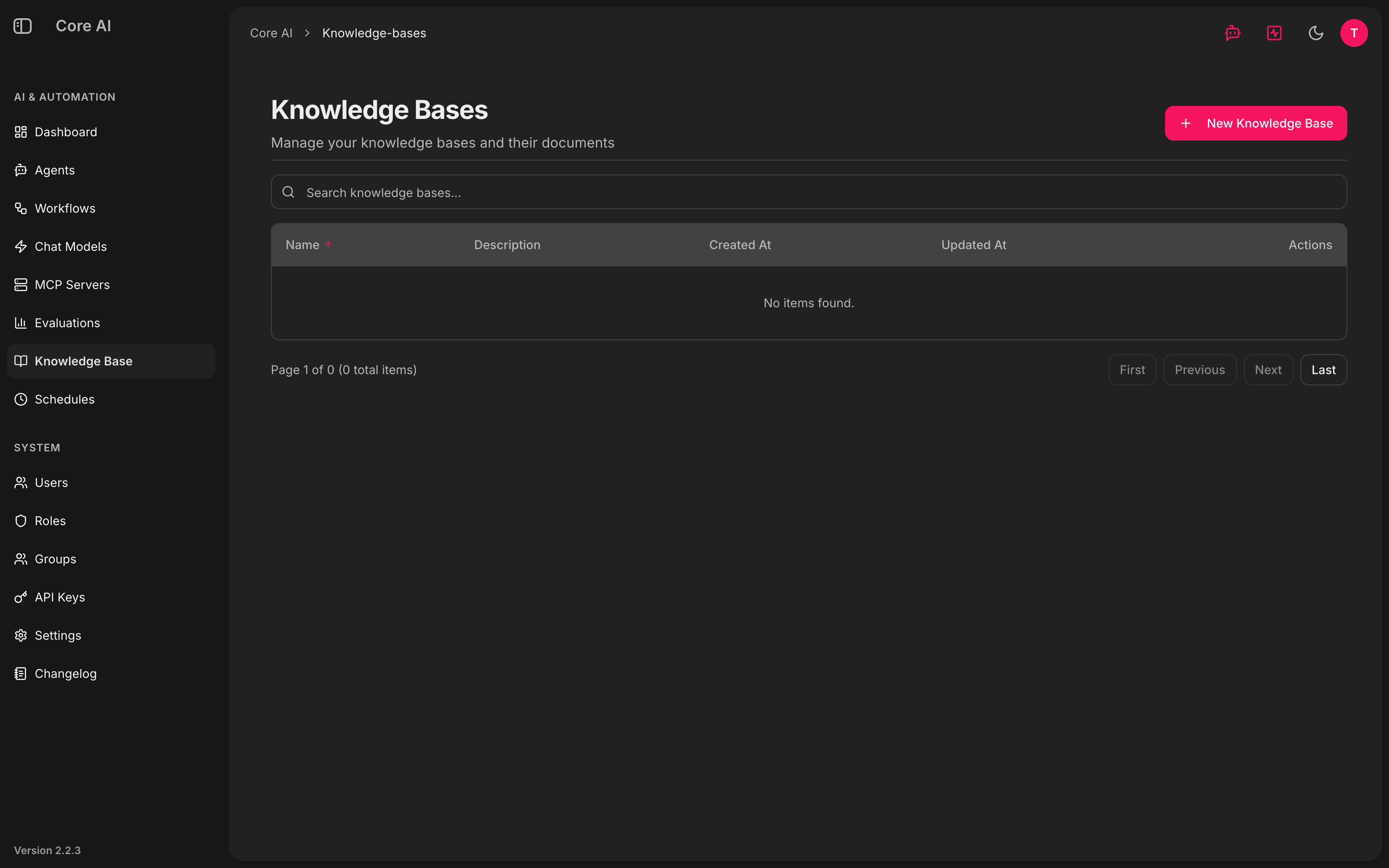 Knowledge-Base-Übersicht
